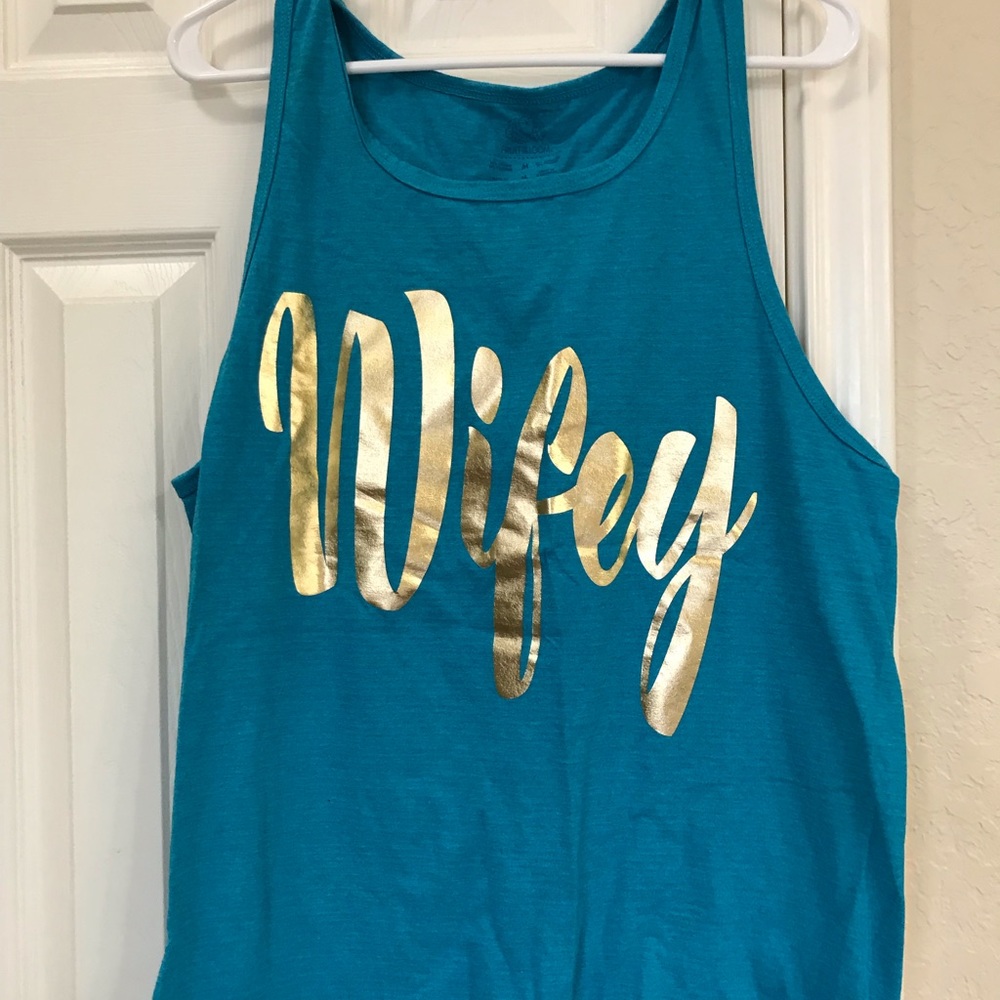 Teal ‘wifey’ tank top